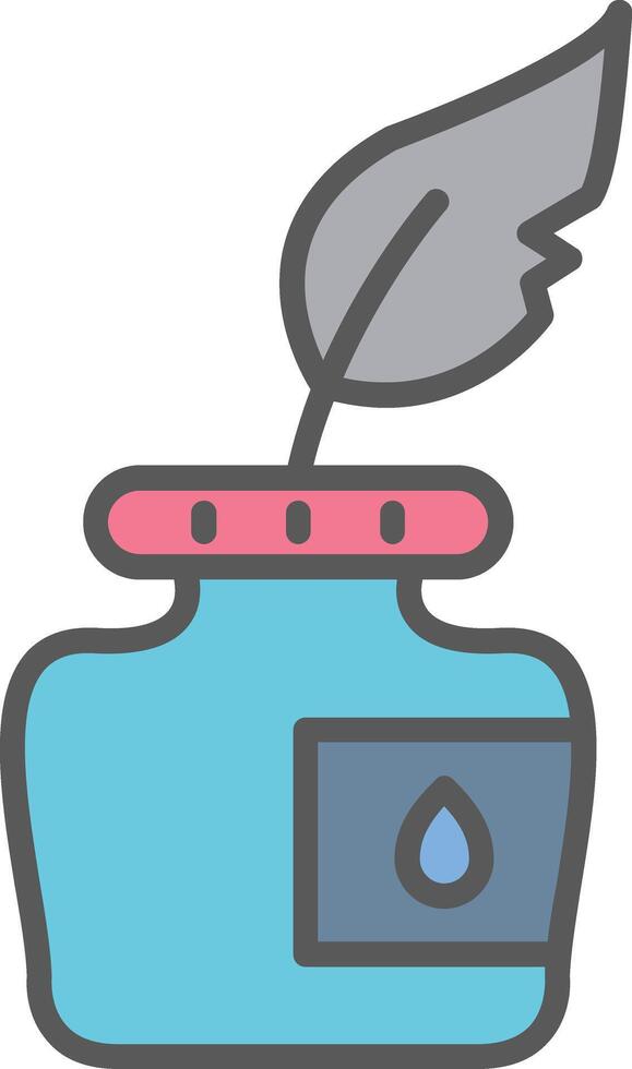 Ink Line Filled Light Icon vector