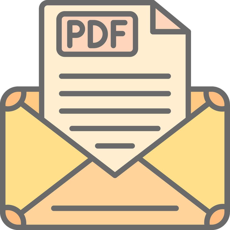 Email Line Filled Light Icon vector