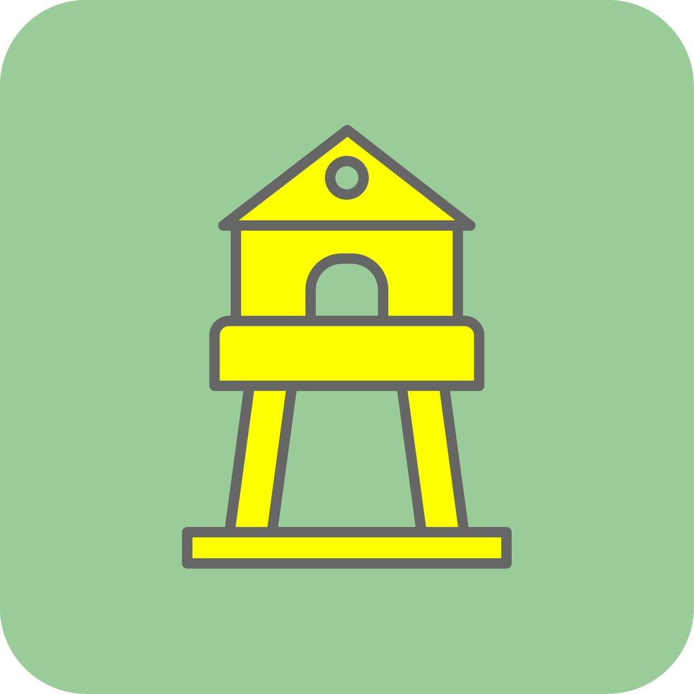 Tower Filled Yellow Icon vector