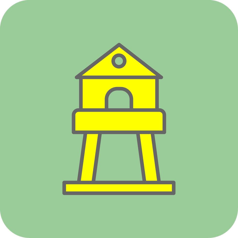 torre lleno amarillo icono vector