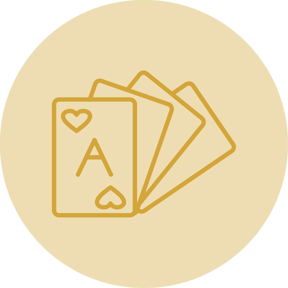 Card Deck Line Yellow Circle Icon vector