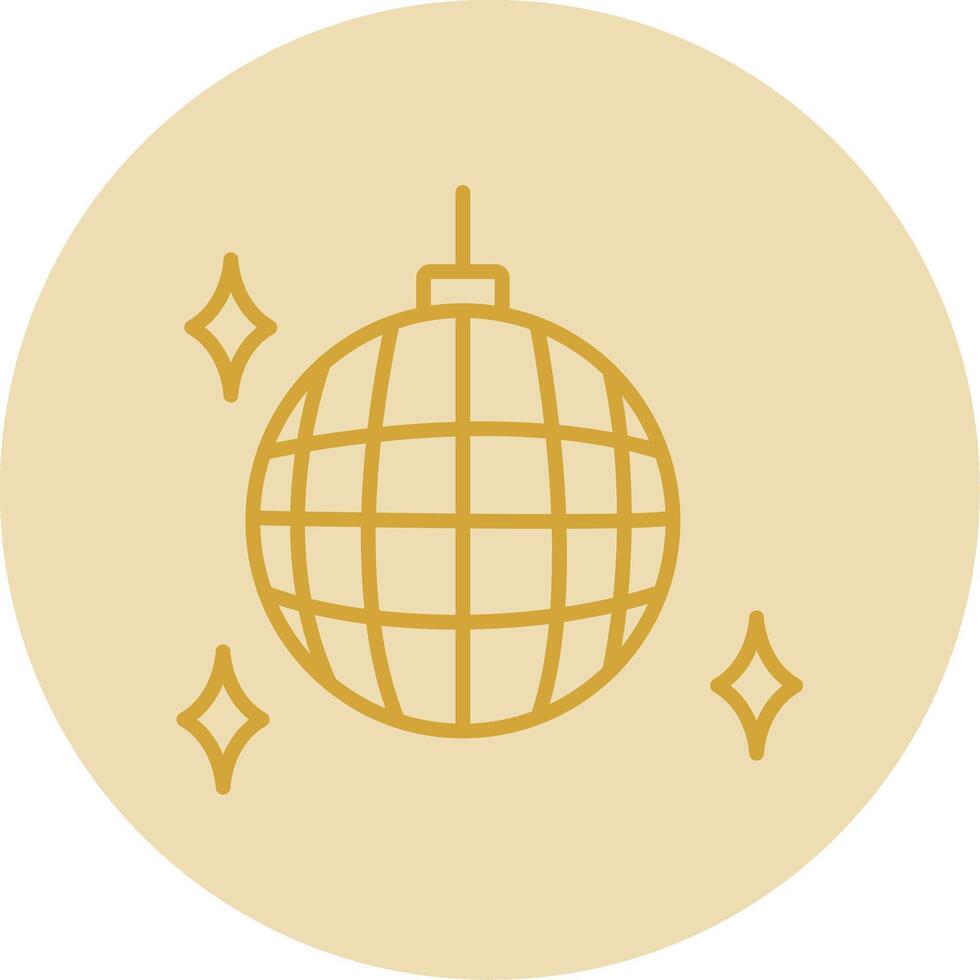 Party Ball Line Yellow Circle Icon vector
