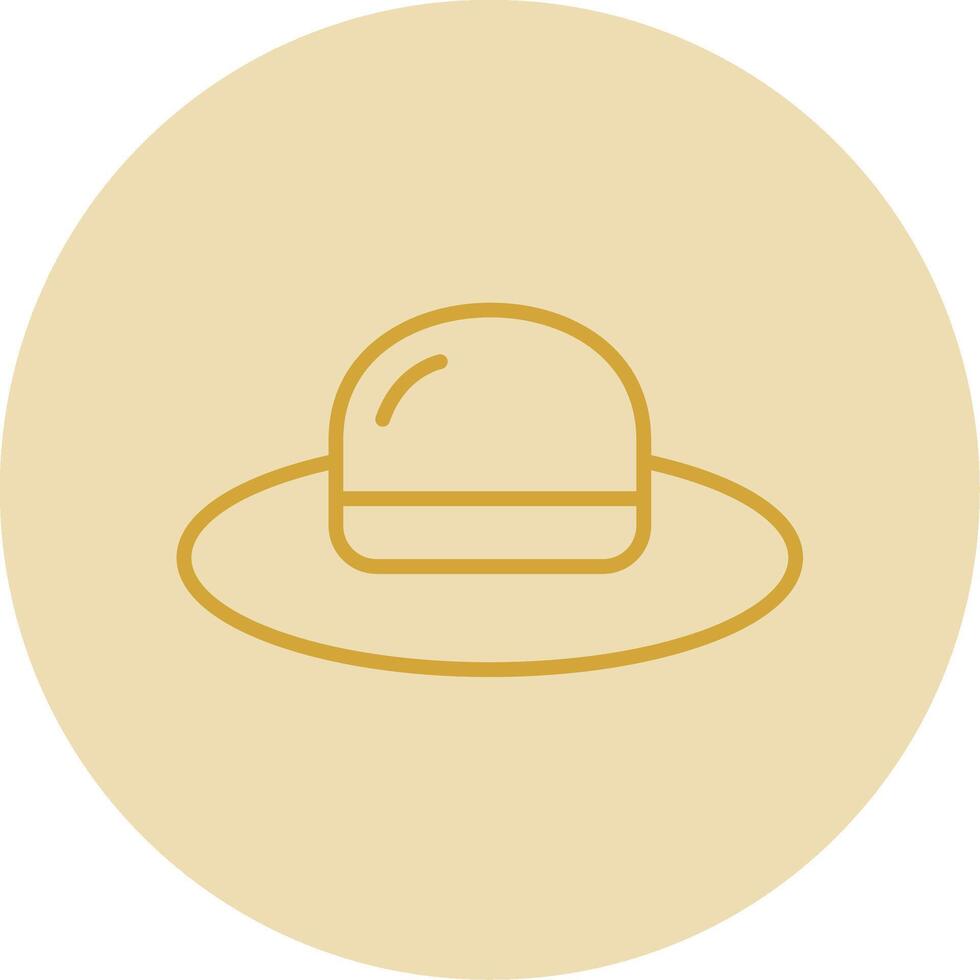 Hat Line Yellow Circle Icon vector