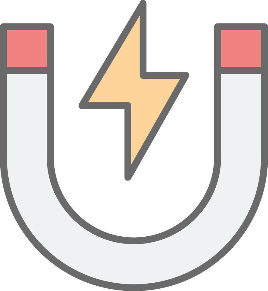 Magnet Line Filled Light Icon vector