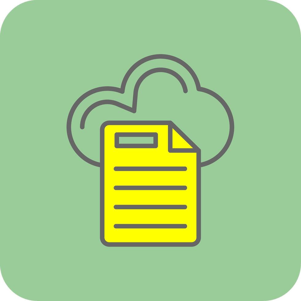 Cloud Data Filled Yellow Icon vector