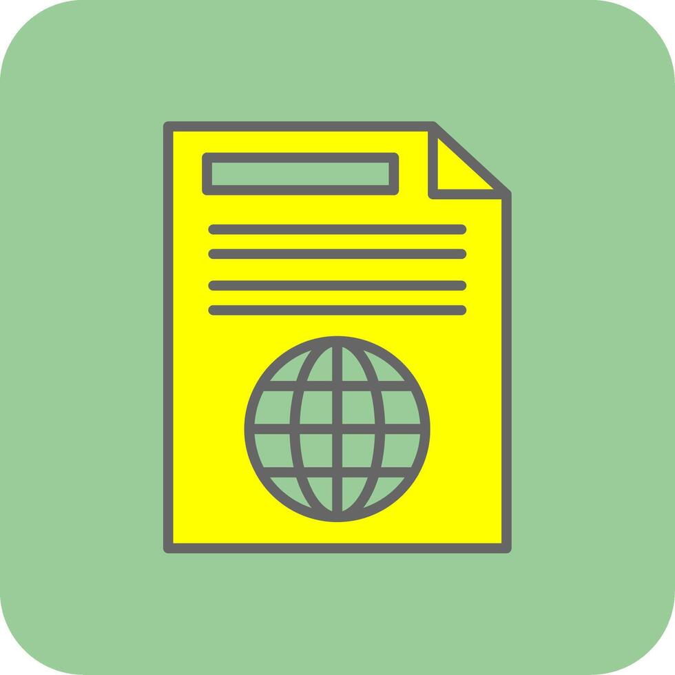 Document Filled Yellow Icon vector
