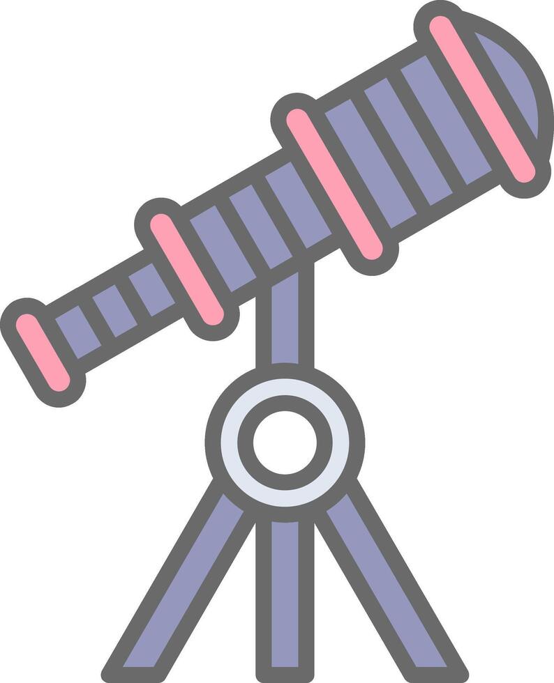 Telescope Line Filled Light Icon vector