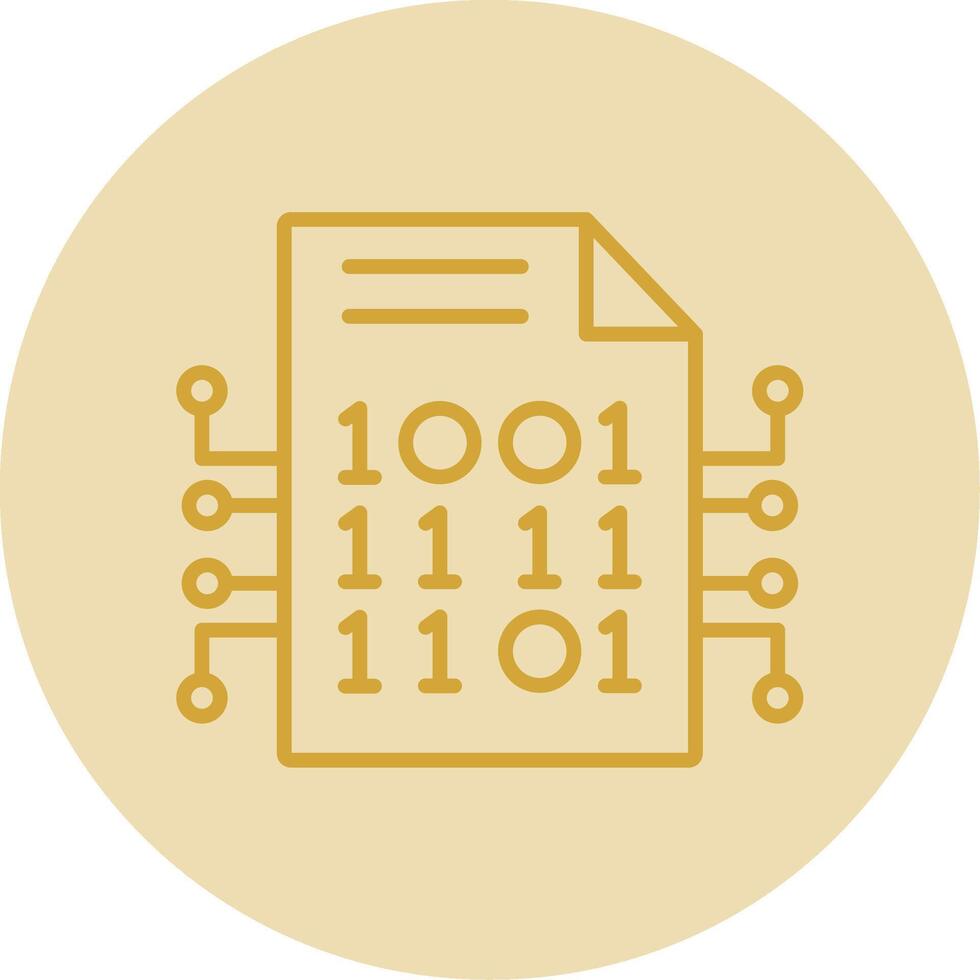 Encryption Data Line Yellow Circle Icon vector