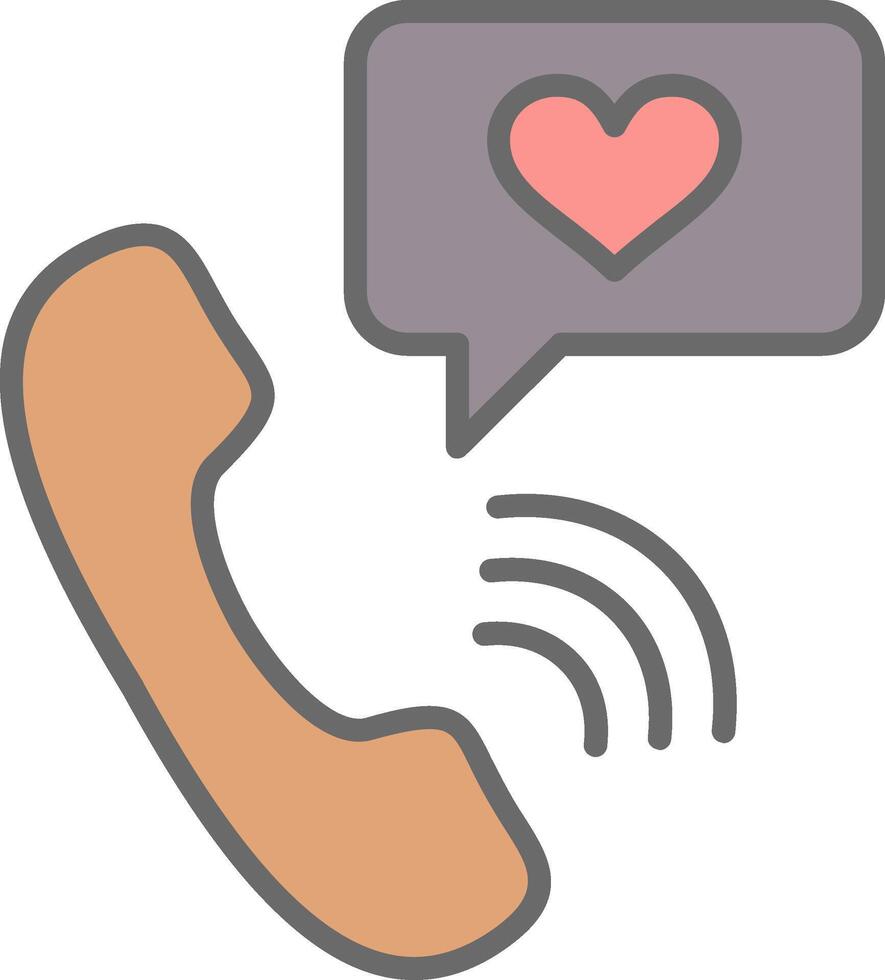 Telephone Line Filled Light Icon vector