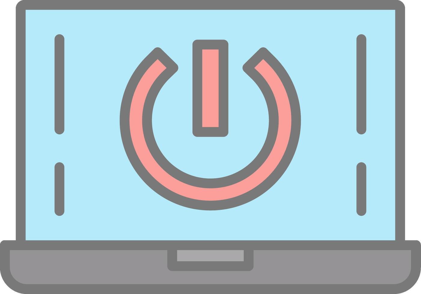 Start Button Line Filled Light Icon vector