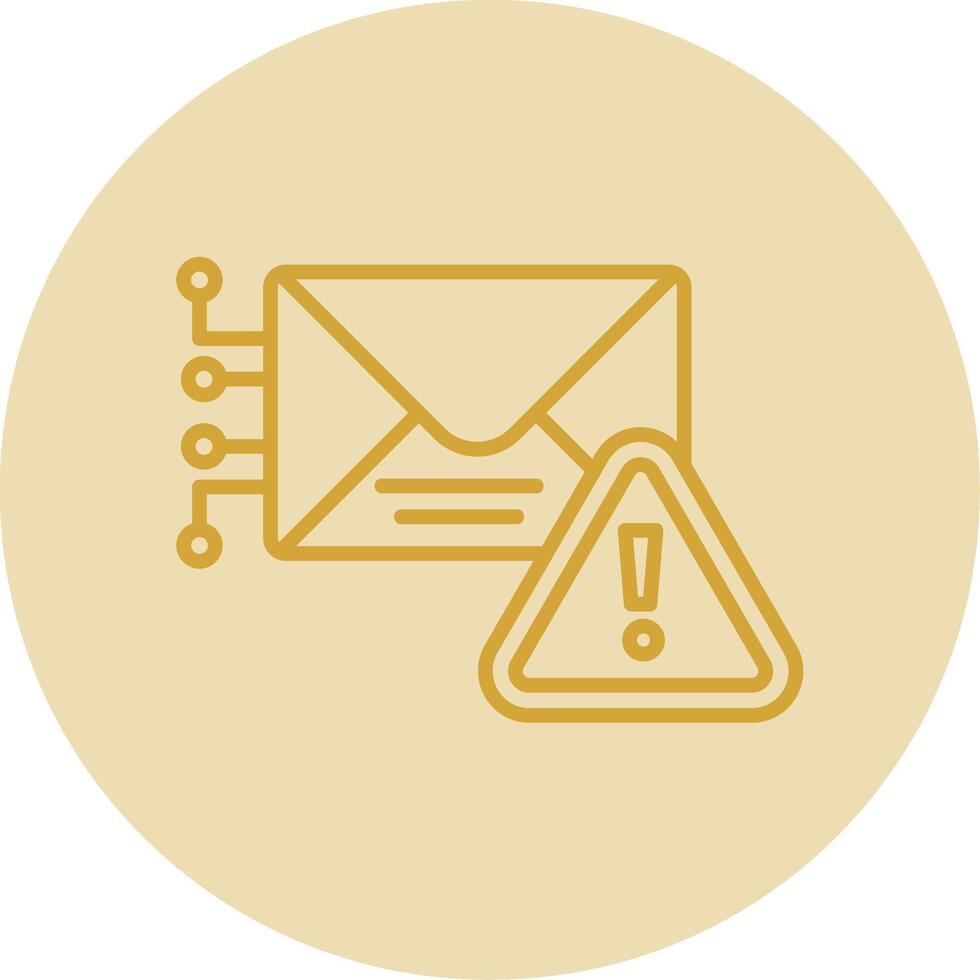 advertencia correo línea amarillo circulo icono vector