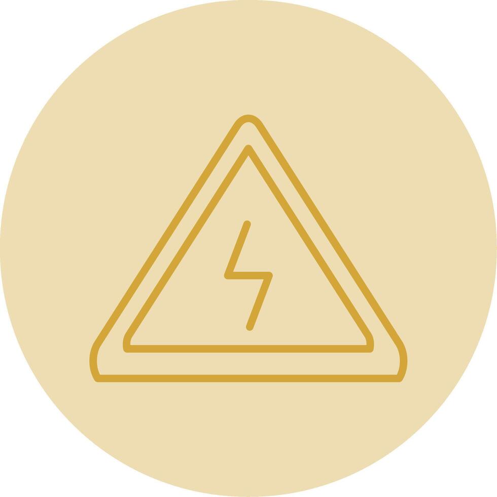 Danger Line Yellow Circle Icon vector