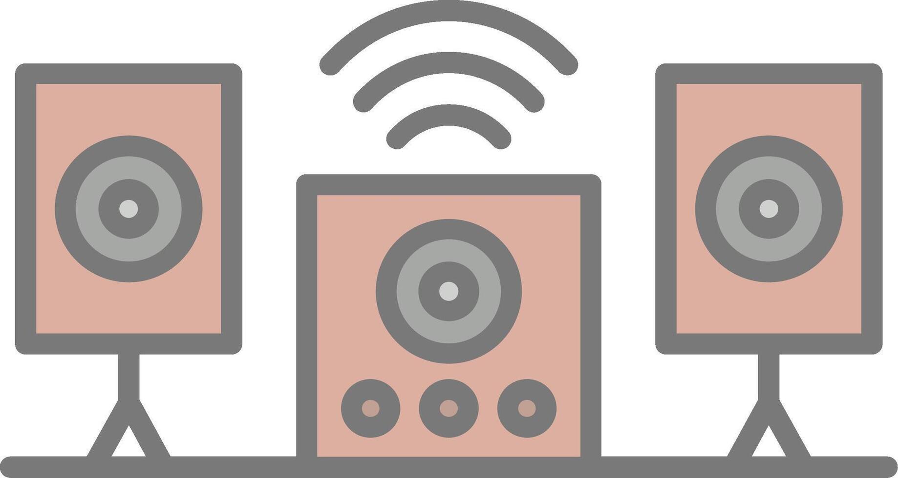 Audio System Line Filled Light Icon vector
