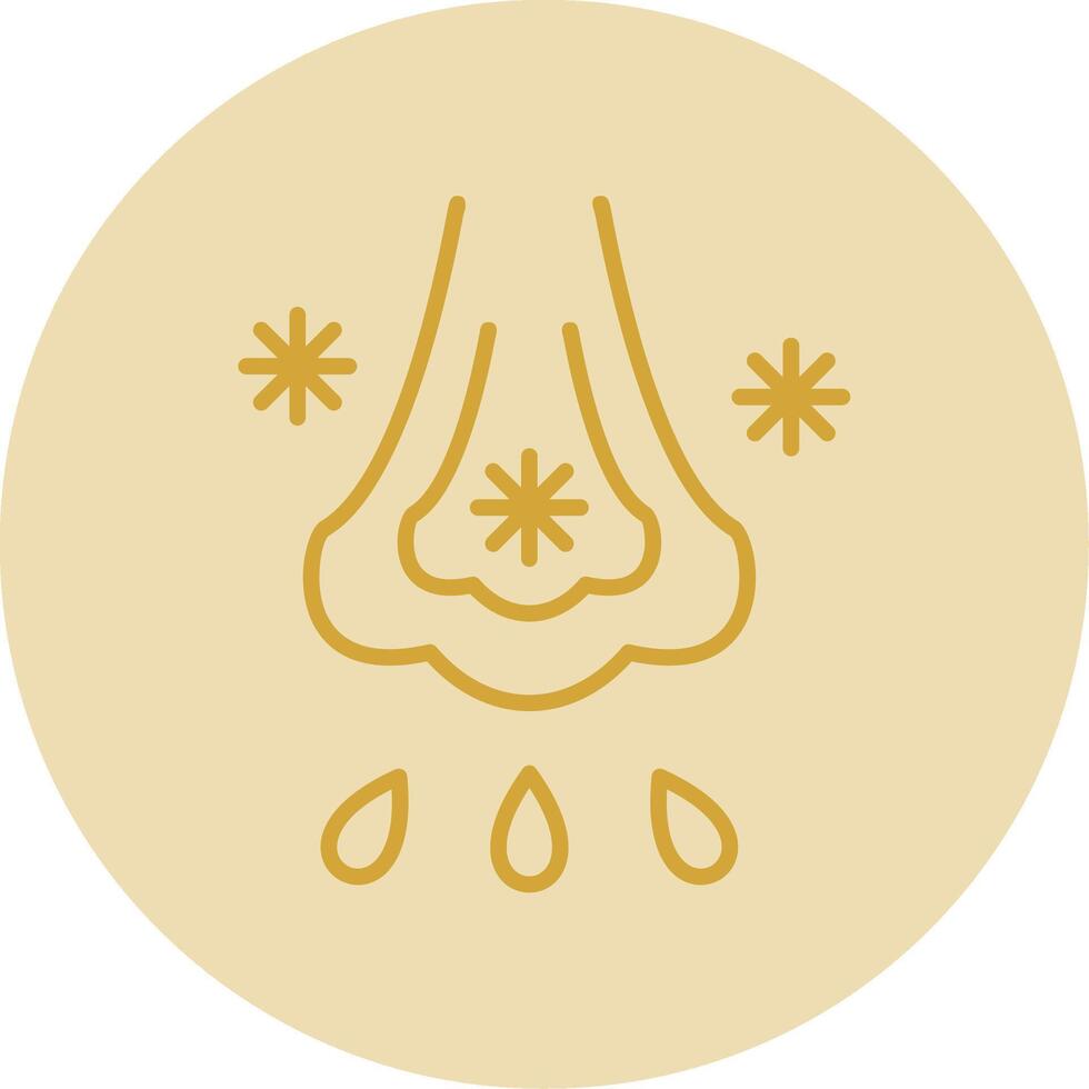 Immunlology Alergy Line Yellow Circle Icon vector
