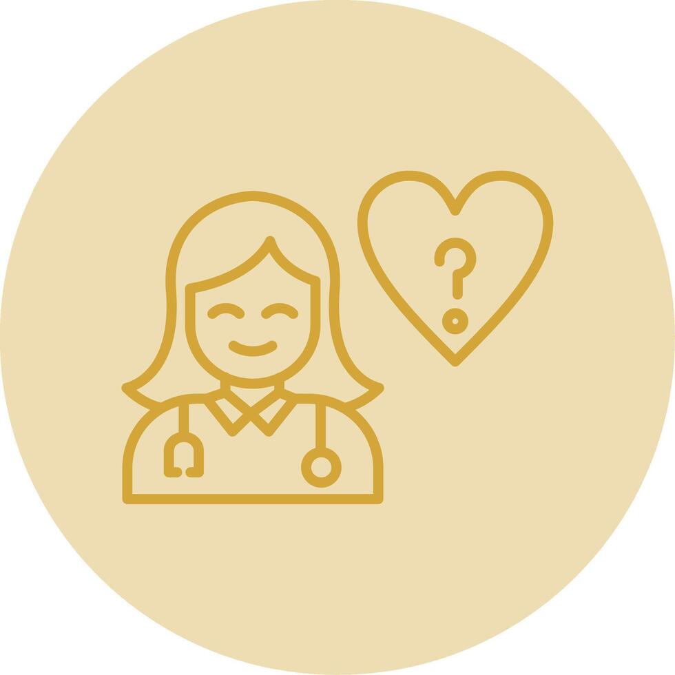 Ask a Doctor Line Yellow Circle Icon vector