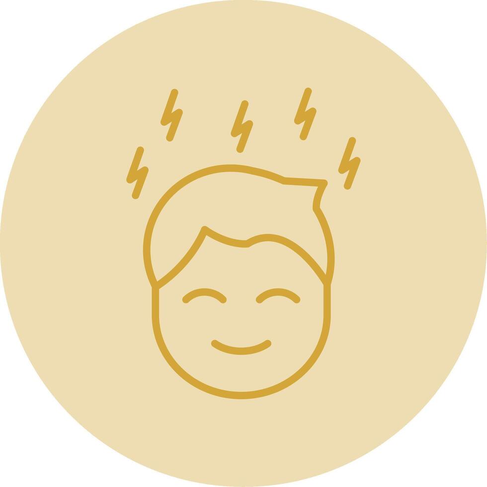 Headachie Line Yellow Circle Icon vector