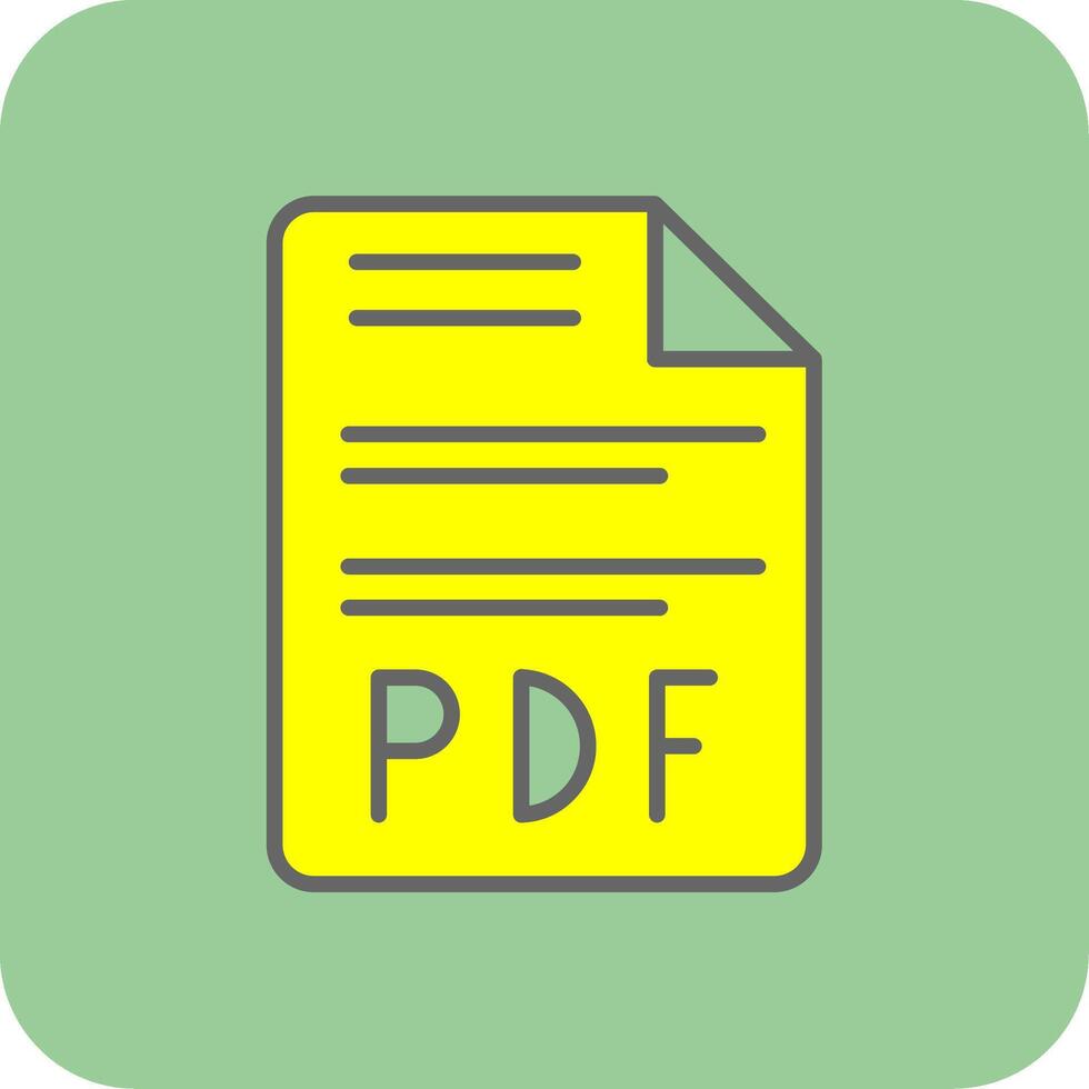 Pdf Filled Yellow Icon vector