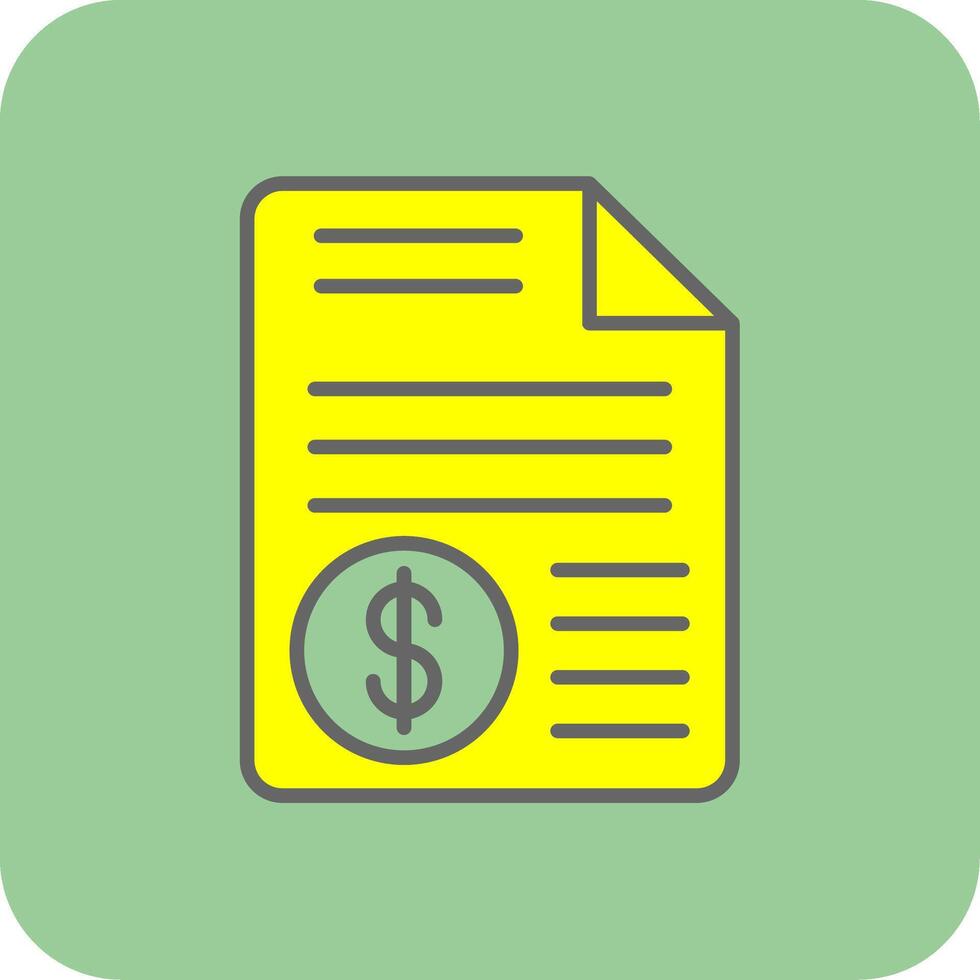 Document Filled Yellow Icon vector