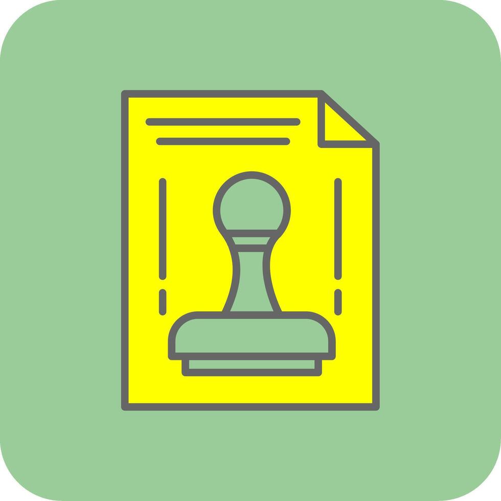Stamp Tool Filled Yellow Icon vector