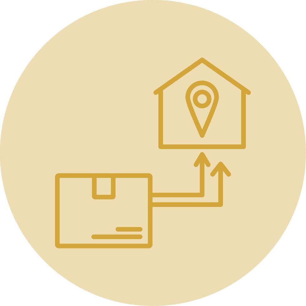 Direct Delivery Line Yellow Circle Icon vector