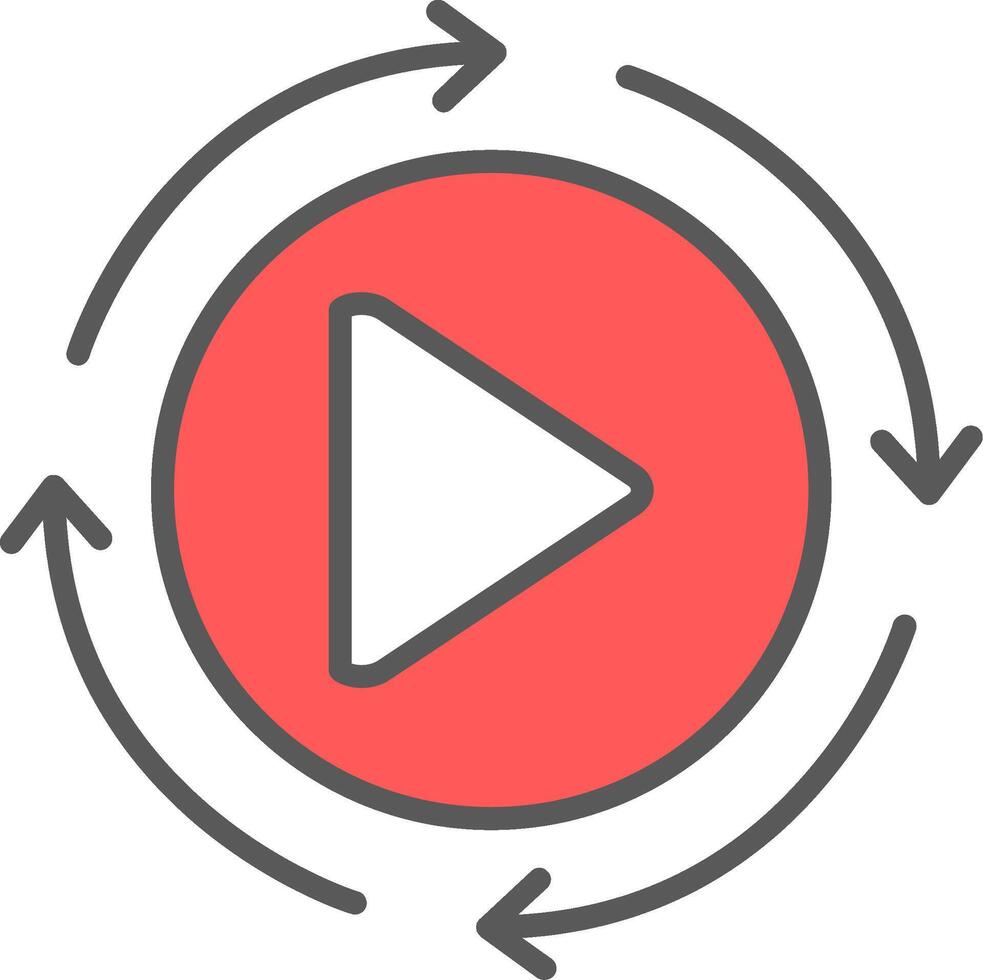 Rotation Line Filled Light Icon vector