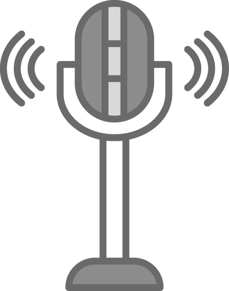 Mic Line Filled Light Icon vector
