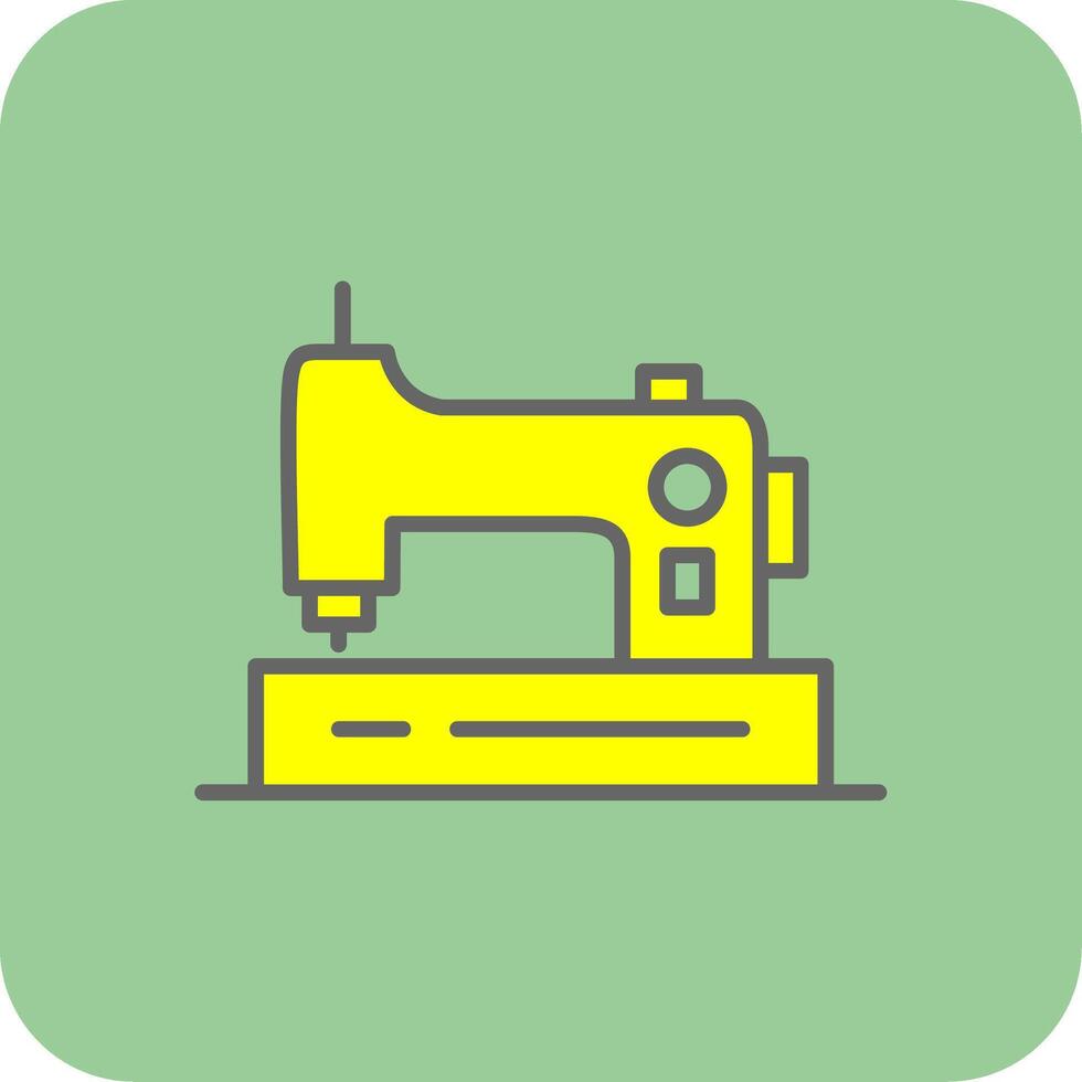 Sewing Machine Filled Yellow Icon vector