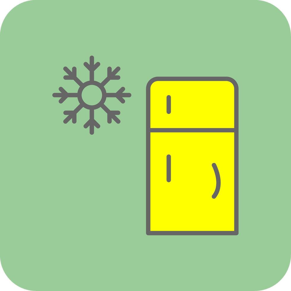 Refrigerator Filled Yellow Icon vector