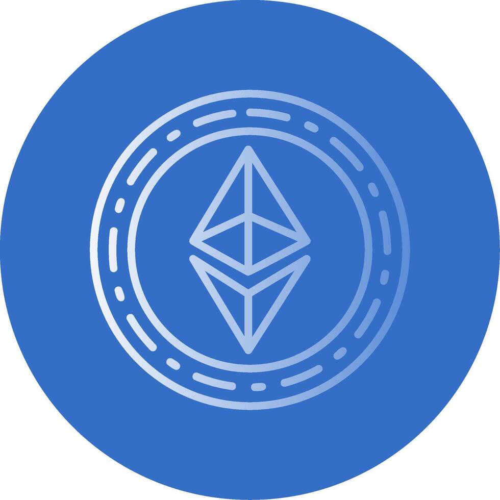 Ethereum Coin Flat Bubble Icon vector