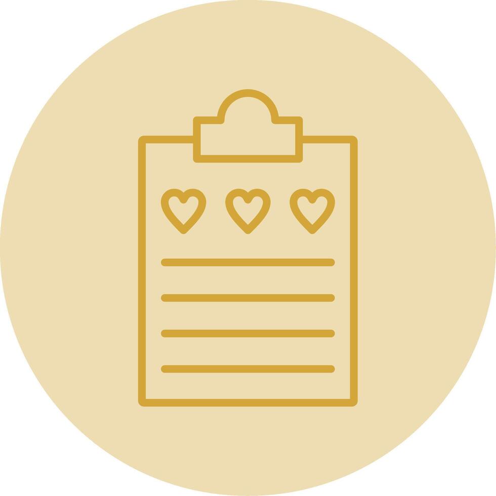 Wish List Line Yellow Circle Icon vector