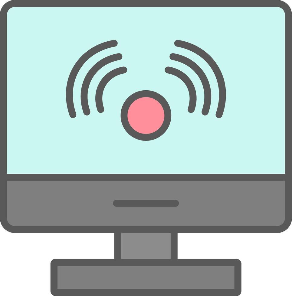 Computer Line Filled Light Icon vector