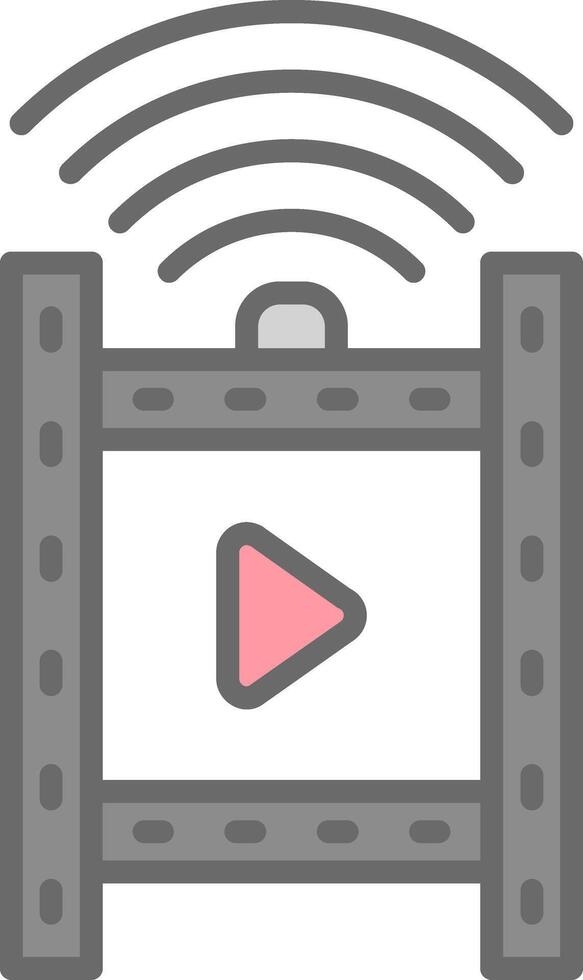 Film Line Filled Light Icon vector
