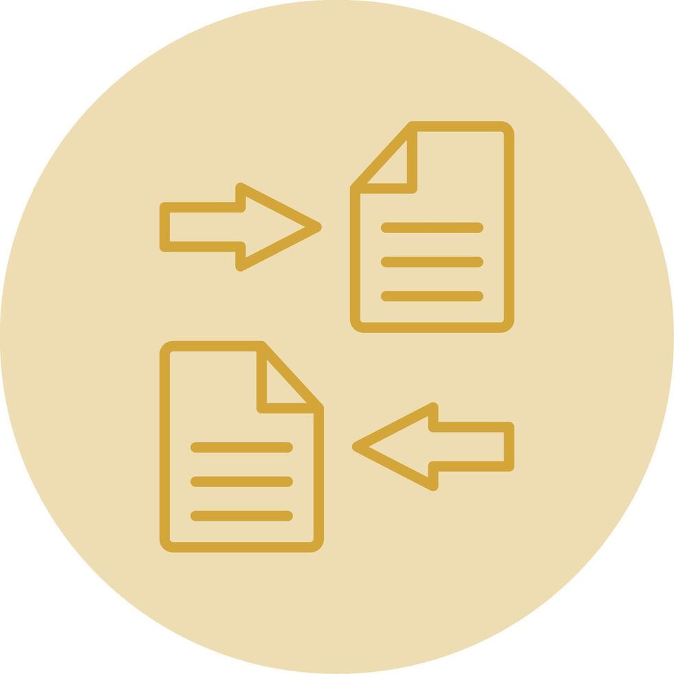 File Sharing Line Yellow Circle Icon vector