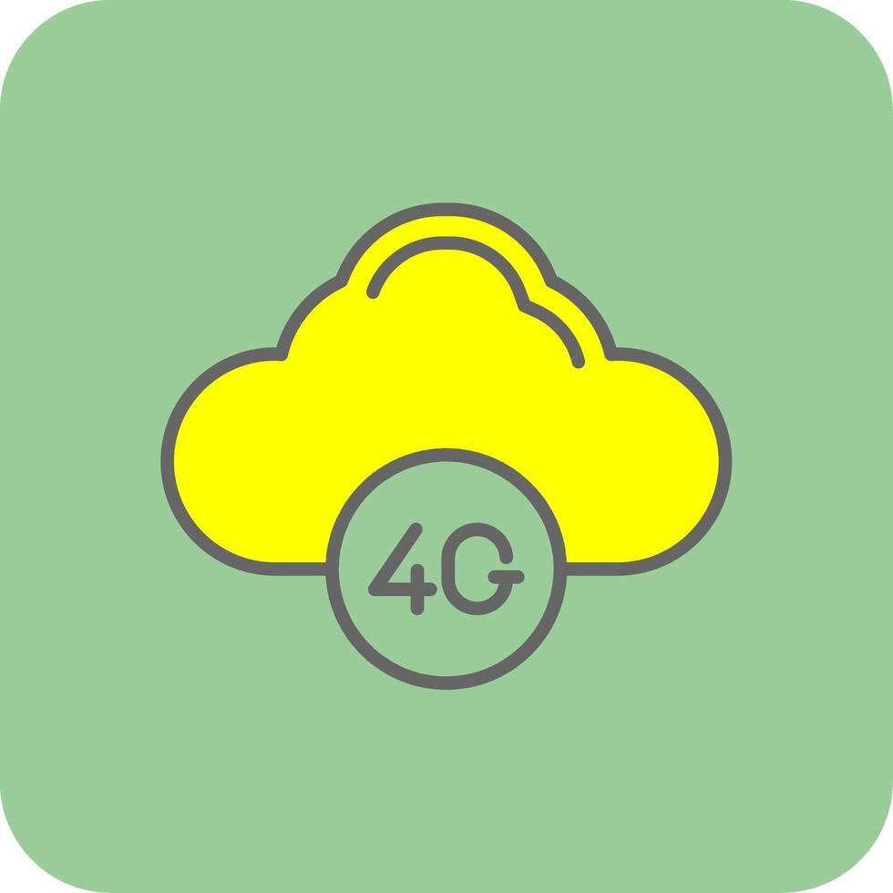 Cloud Filled Yellow Icon vector