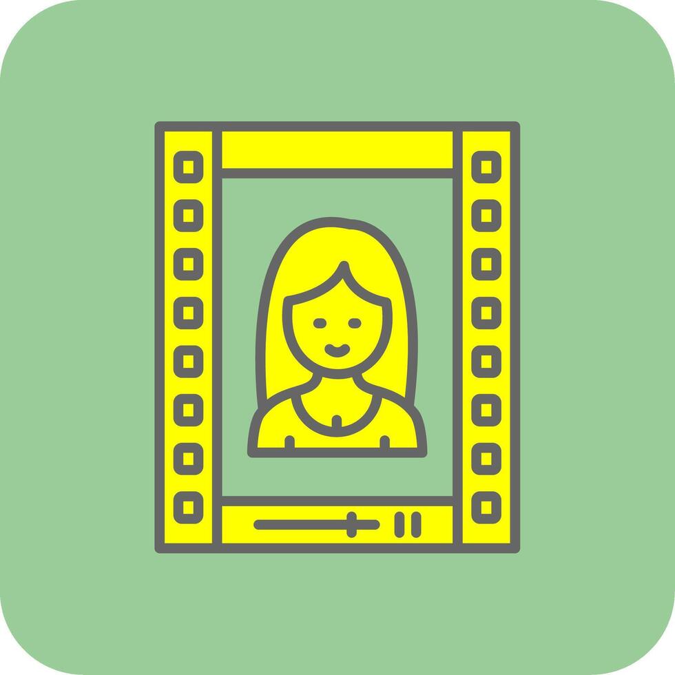 Reel Filled Yellow Icon vector