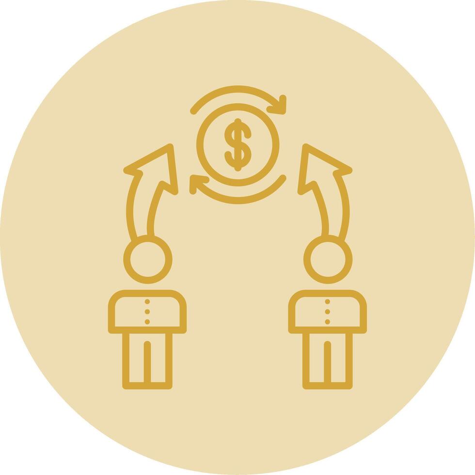 Synergy Line Yellow Circle Icon vector