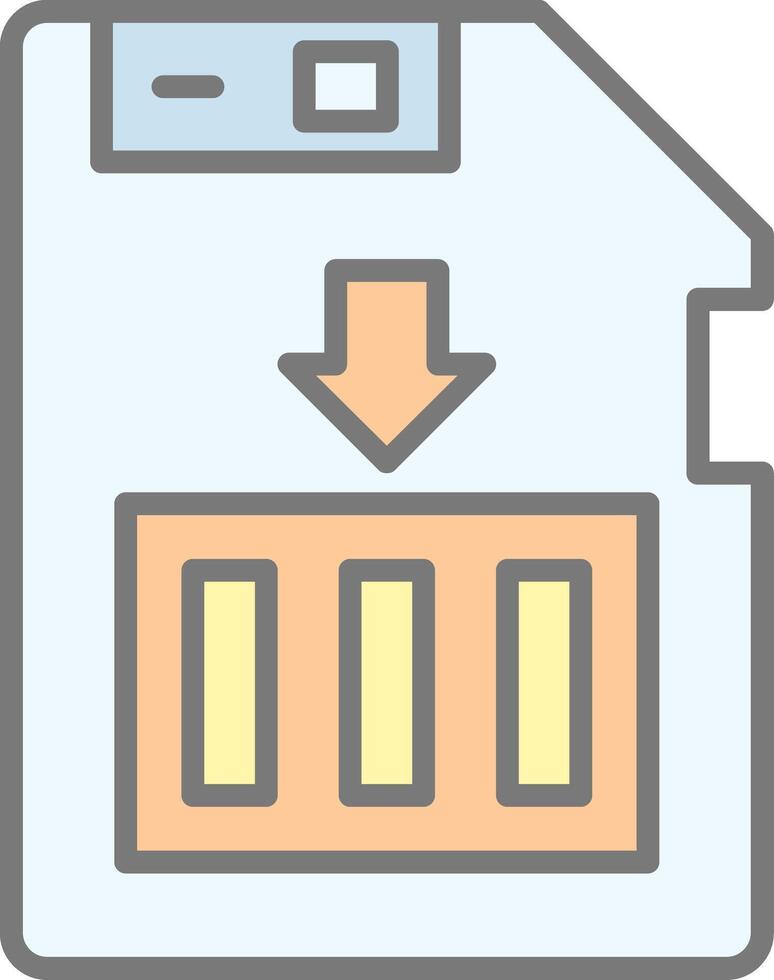 Sim Card Line Filled Light Icon vector