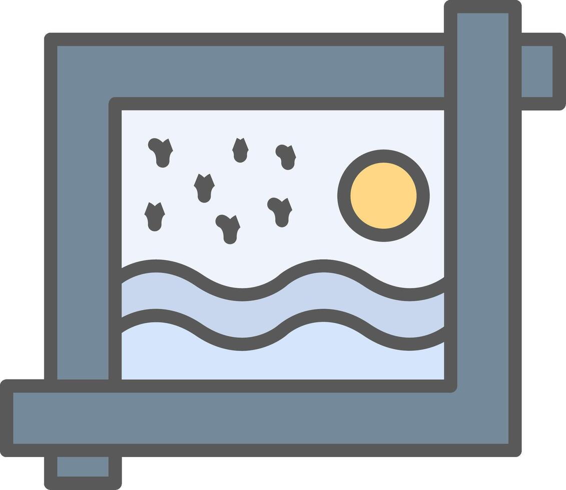 Crop Tool Line Filled Light Icon vector