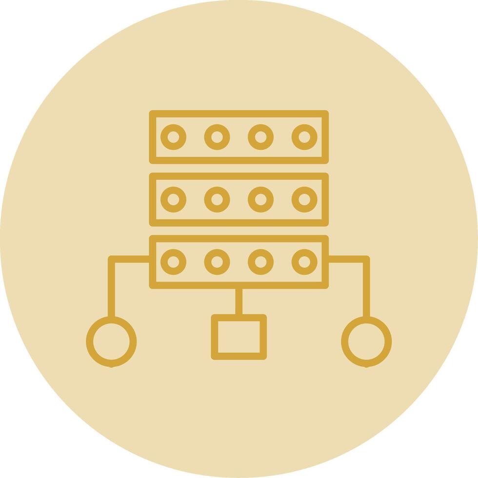 Data Structure Line Yellow Circle Icon vector