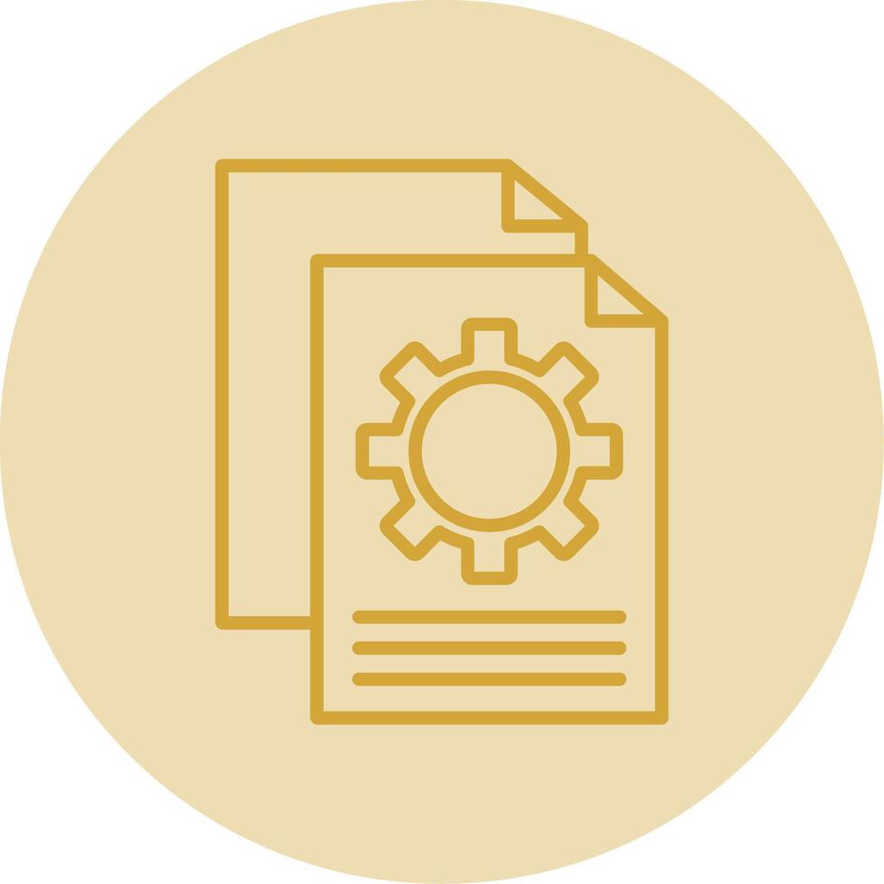 archivo administración línea amarillo circulo icono vector