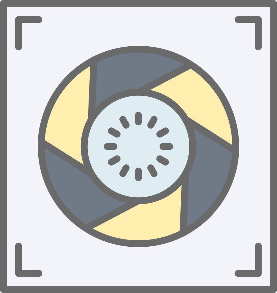 Aperture Line Filled Light Icon vector