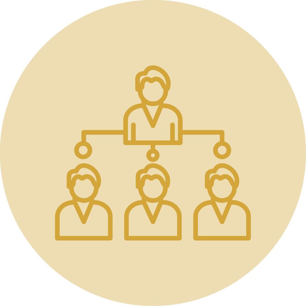 Company Structure Line Yellow Circle Icon vector