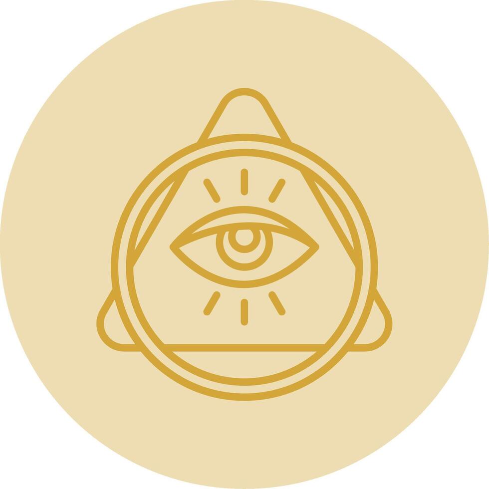 Eye Of Providence Line Yellow Circle Icon vector