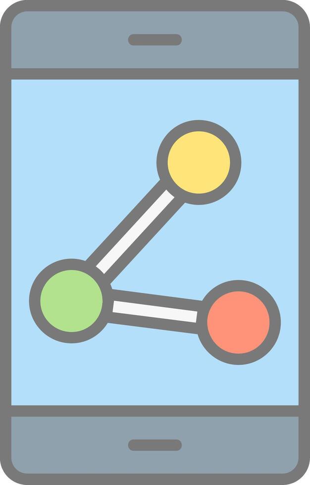 Share Line Filled Light Icon vector