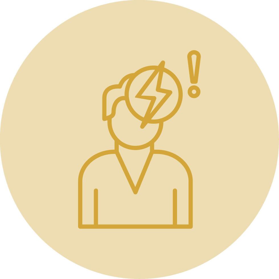 Idea Generation Line Yellow Circle Icon vector