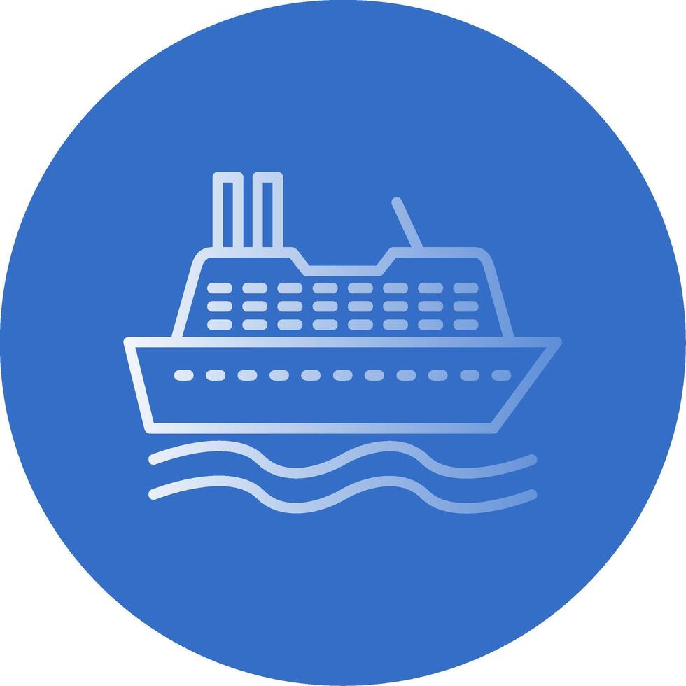 Cruise SHip Flat Bubble Icon vector