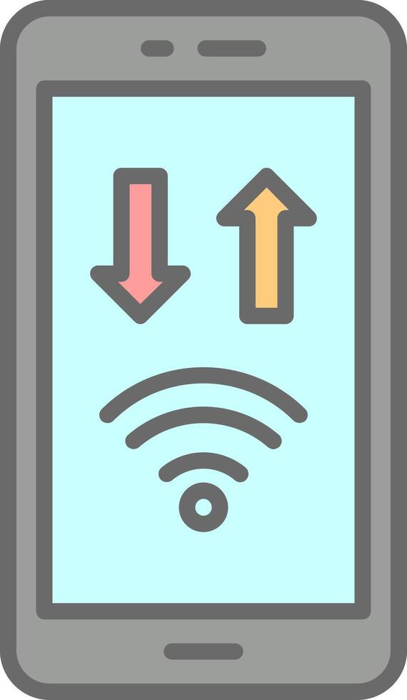 Mobile Phone Line Filled Light Icon vector