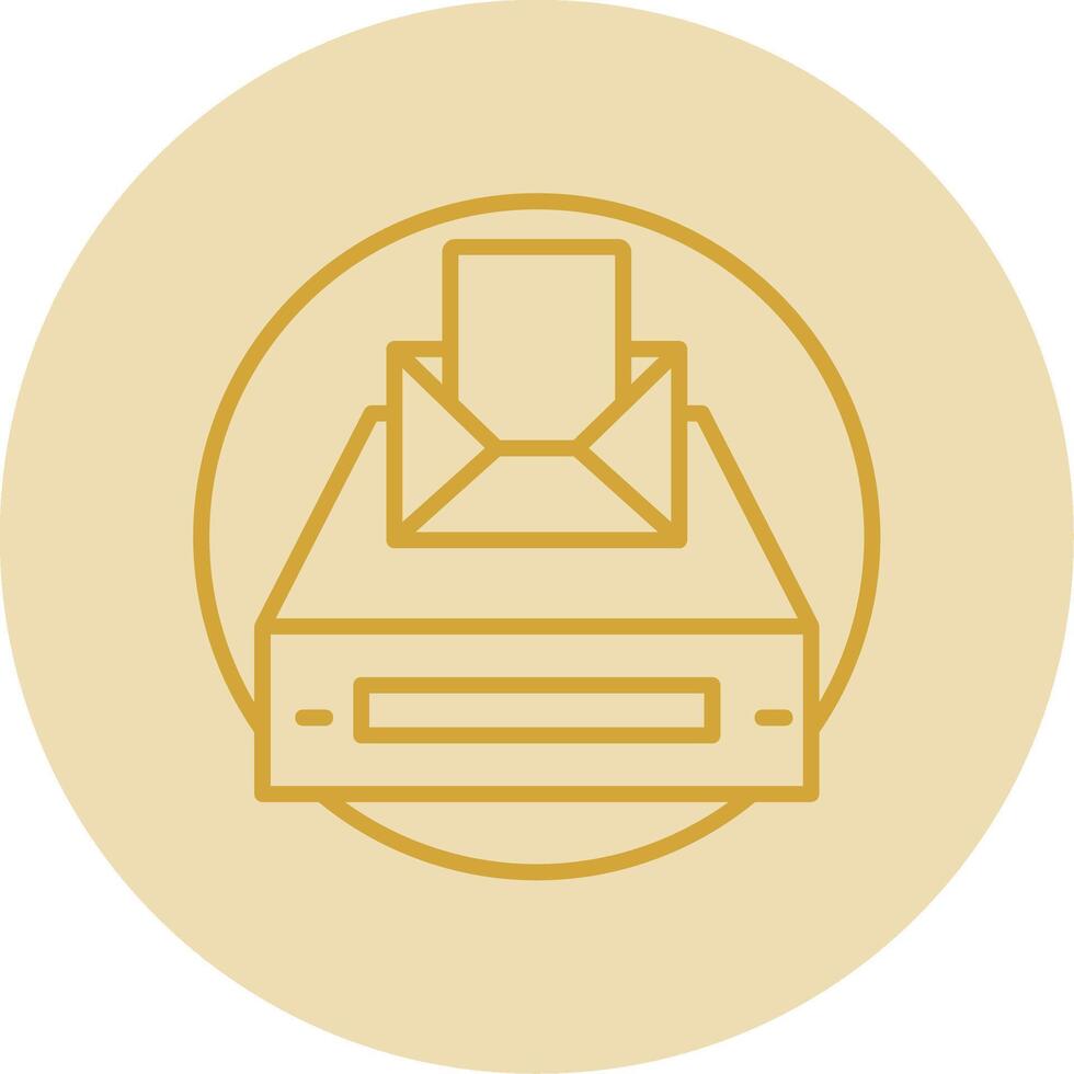 Project Inbox Line Yellow Circle Icon vector