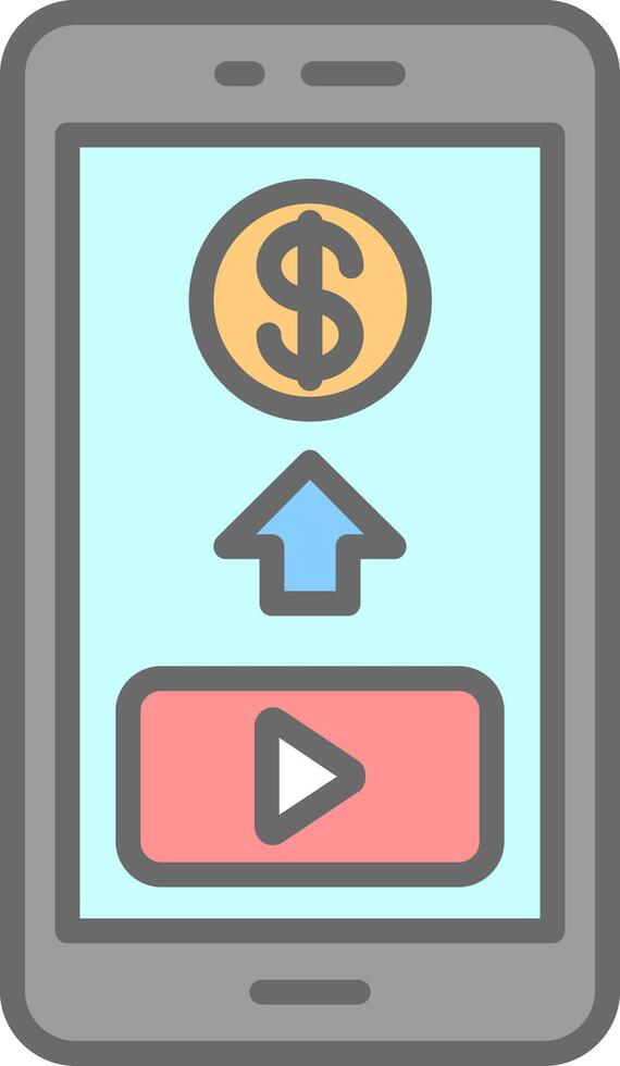 Mobile Phone Line Filled Light Icon vector