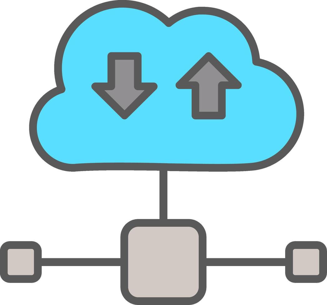 Cloud Line Filled Light Icon vector